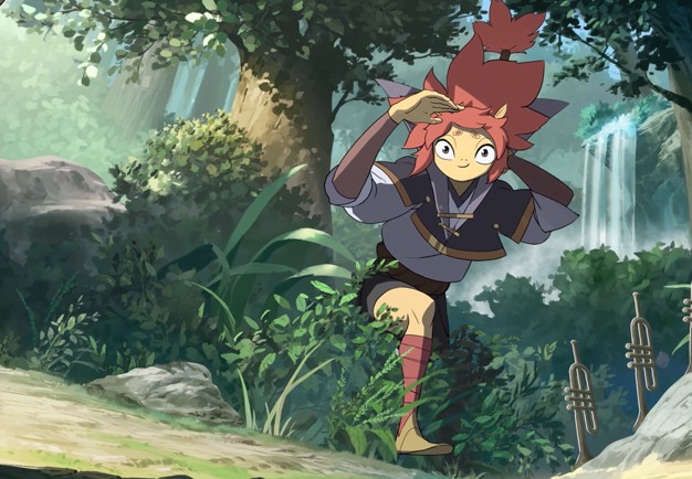 En pojke. Anime-illustration från filmen. 