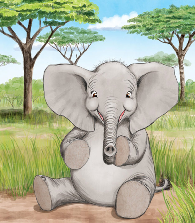 Illustration av en elefant