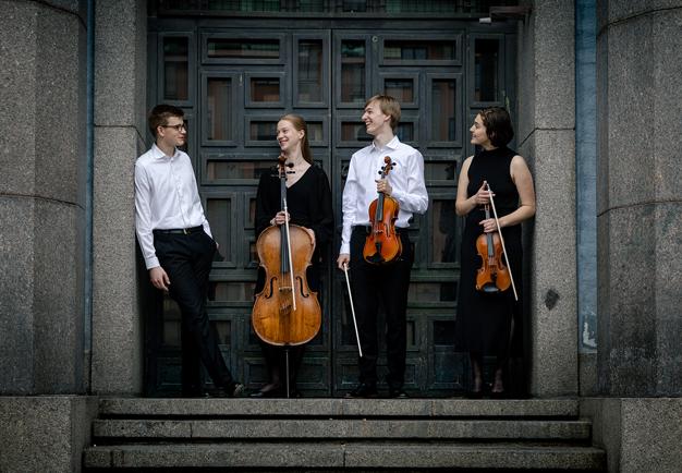 Young musicians with their instruments. Photo