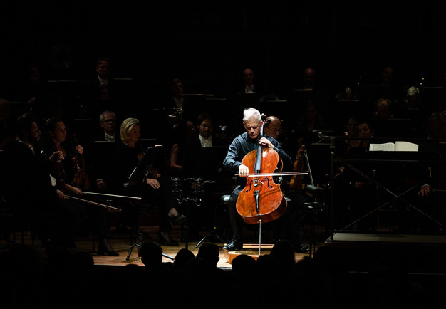 Man med cello. Fotografi