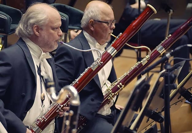 Man playing bassoon. From the concert.