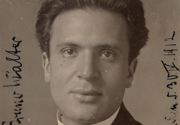 A sepia-toned photograph of Bruno Walter, close-up portrait.