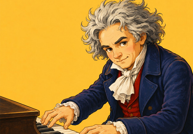Illustration av Beethoven