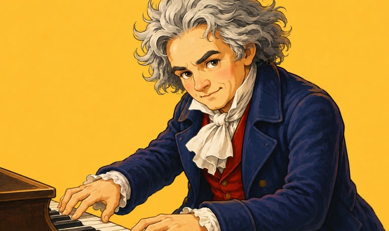 Illustration av Beethoven