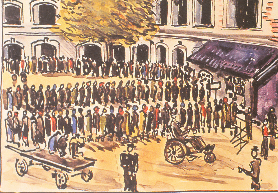 Illustration från lägret i Theresienstadt