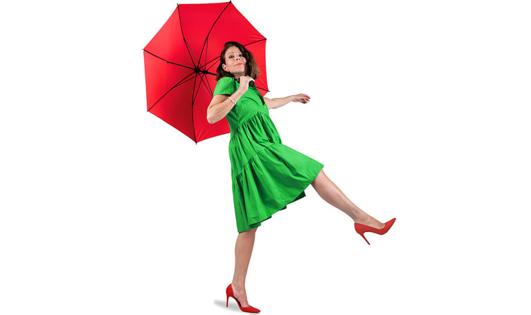 Kvinna som ler. Fotografi.