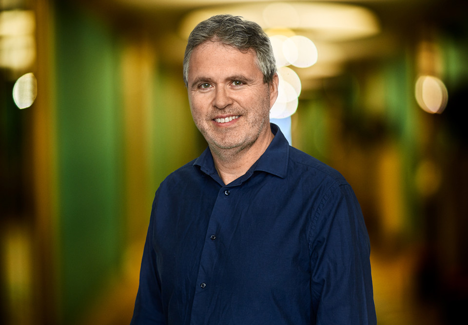 Man with green backgrund