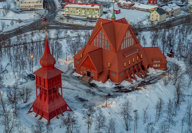 Kyrkan i Kiruna. Fotografi.