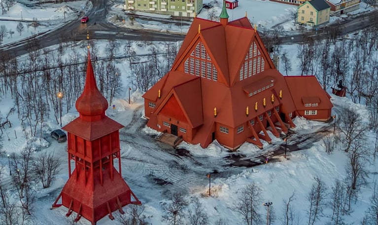Kyrkan i Kiruna. Fotografi.