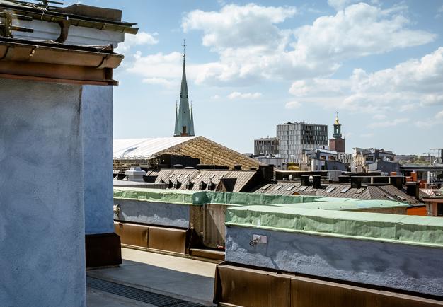 Vy från  Konserthusets tak. Fotografi.