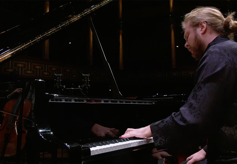 Man playing piano. Photo.