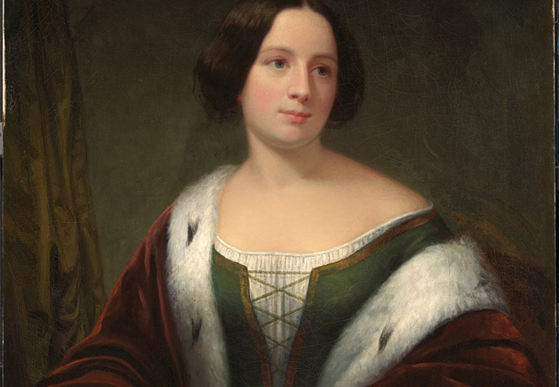 Portrait of a woman in the 19th century. Painting. 